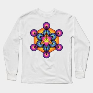 Metatron's Cube Merkaba Long Sleeve T-Shirt